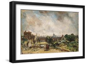 City of London from Sir Richard Steele's Cottage with the Mail Coach on the Road-John Constable-Framed Giclee Print