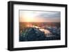 City of London Panorama in Sunset. River Thames and Bridges-IR Stone-Framed Photographic Print