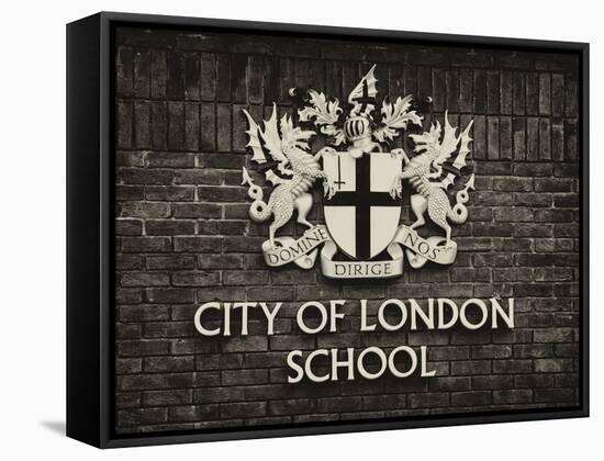 City of London School Sign - London - UK - England - United Kingdom - Europe-Philippe Hugonnard-Framed Stretched Canvas