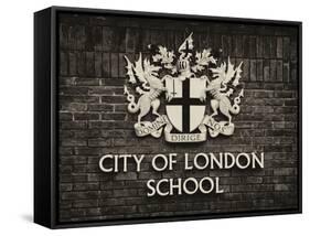 City of London School Sign - London - UK - England - United Kingdom - Europe-Philippe Hugonnard-Framed Stretched Canvas