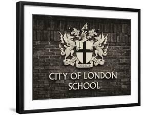 City of London School Sign - London - UK - England - United Kingdom - Europe-Philippe Hugonnard-Framed Photographic Print