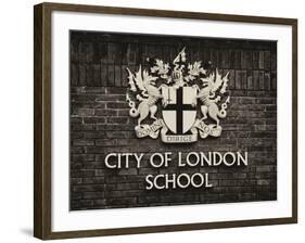 City of London School Sign - London - UK - England - United Kingdom - Europe-Philippe Hugonnard-Framed Photographic Print