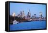 City of London Skyline and River Thames at Dusk, England, UK-Nadia Isakova-Framed Stretched Canvas