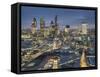 City of London skyline at dusk, London, England, United Kingdom, Europe-Charles Bowman-Framed Stretched Canvas