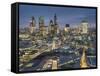 City of London skyline at dusk, London, England, United Kingdom, Europe-Charles Bowman-Framed Stretched Canvas