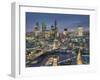 City of London skyline at dusk, London, England, United Kingdom, Europe-Charles Bowman-Framed Photographic Print