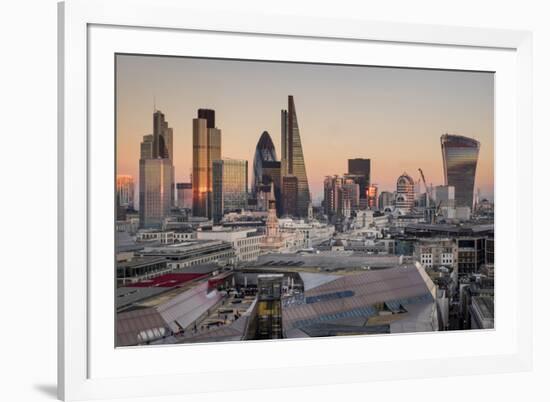 City of London skyline from St. Pauls Cathedral, London, England, United Kingdom, Europe-Charles Bowman-Framed Photographic Print
