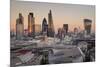 City of London skyline from St. Pauls Cathedral, London, England, United Kingdom, Europe-Charles Bowman-Mounted Photographic Print