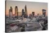 City of London skyline from St. Pauls Cathedral, London, England, United Kingdom, Europe-Charles Bowman-Stretched Canvas