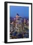 City of London skyscrapers at dusk, including Walkie Talkie building, from above, London-Ed Hasler-Framed Photographic Print