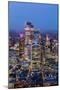 City of London skyscrapers at dusk, including Walkie Talkie building, from above, London-Ed Hasler-Mounted Photographic Print