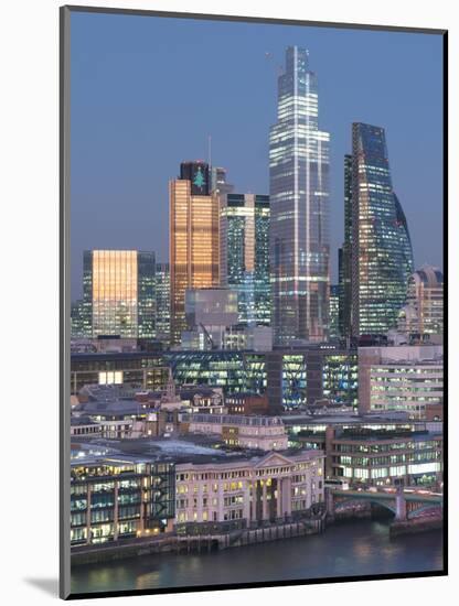 City of London, Square Mile, image shows completed 22 Bishopsgate tower, London, England-Charles Bowman-Mounted Photographic Print