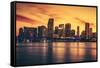 City of Miami at Sunset-prochasson-Framed Stretched Canvas