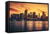 City of Miami at Sunset-prochasson-Framed Stretched Canvas