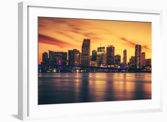 City of Miami at Sunset-prochasson-Framed Photographic Print