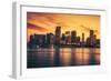 City of Miami at Sunset-prochasson-Framed Photographic Print