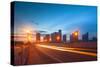 City of Miami Florida Colorful Sunset Panorama of Downtown-Fotomak-Stretched Canvas