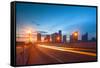 City of Miami Florida Colorful Sunset Panorama of Downtown-Fotomak-Framed Stretched Canvas