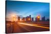 City of Miami Florida Colorful Sunset Panorama of Downtown-Fotomak-Stretched Canvas