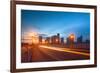 City of Miami Florida Colorful Sunset Panorama of Downtown-Fotomak-Framed Photographic Print