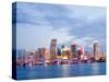 City of Miami Florida Summer Sunset Panorama-Fotomak-Stretched Canvas