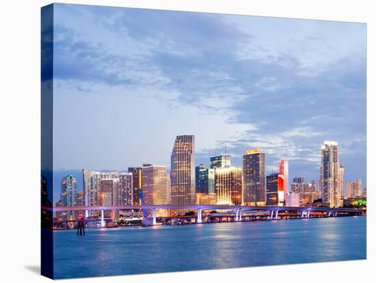 City of Miami Florida Summer Sunset Panorama-Fotomak-Stretched Canvas