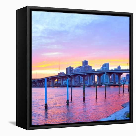 City of Miami Florida-Fotomak-Framed Stretched Canvas