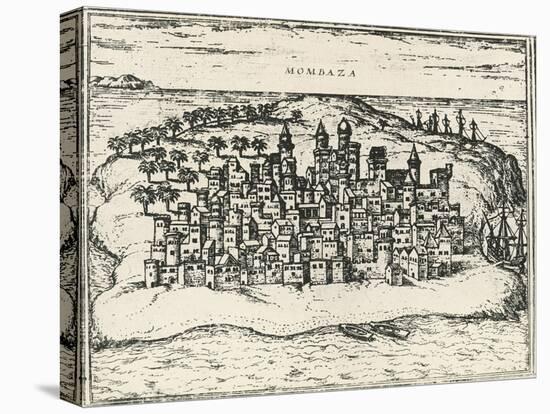City of Mombasa in Kenya, from Civitates Orbis Terrarum, 1572, 16th Century-null-Stretched Canvas