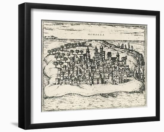 City of Mombasa in Kenya, from Civitates Orbis Terrarum, 1572, 16th Century-null-Framed Giclee Print