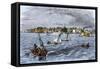 City of New Castle on the Delaware River, 1880s-null-Framed Stretched Canvas