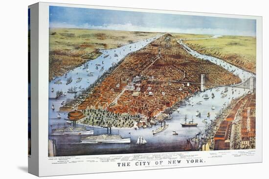City of New York, 1876-Currier & Ives-Stretched Canvas