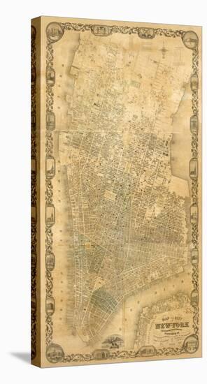 City of New York Extending Northward to 50th St., c.1852-Matthew Dripps-Stretched Canvas
