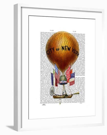 City of New York Hot Air Balloon-Fab Funky-Framed Art Print