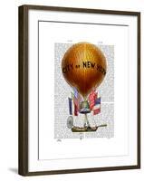 City of New York Hot Air Balloon-Fab Funky-Framed Art Print