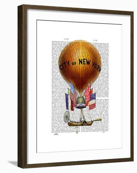 City of New York Hot Air Balloon-Fab Funky-Framed Art Print