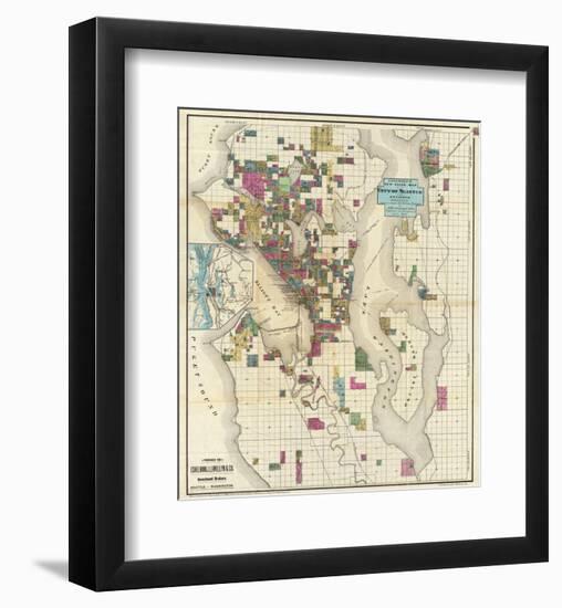 City of Seattle and Environs, c.1890-O^ P^ Anderson-Framed Art Print