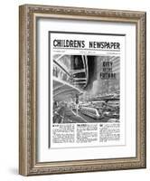 City of the Future, Front Page of 'The Children's Newspaper, February 1963-English School-Framed Giclee Print