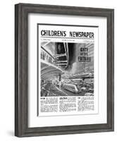 City of the Future, Front Page of 'The Children's Newspaper, February 1963-English School-Framed Giclee Print