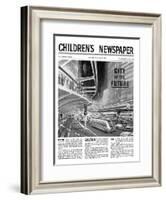 City of the Future, Front Page of 'The Children's Newspaper, February 1963-English School-Framed Giclee Print