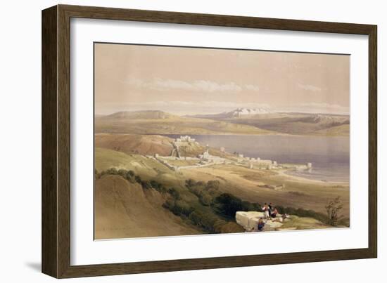 City of Tiberias on the Sea of Galilee, April 22nd 1839, Plate 38 from Volume I of "The Holy Land"-David Roberts-Framed Giclee Print