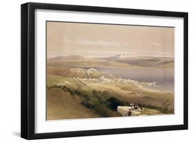 City of Tiberias on the Sea of Galilee, April 22nd 1839, Plate 38 from Volume I of "The Holy Land"-David Roberts-Framed Giclee Print