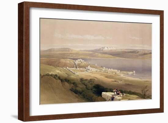 City of Tiberias on the Sea of Galilee, April 22nd 1839, Plate 38 from Volume I of "The Holy Land"-David Roberts-Framed Giclee Print