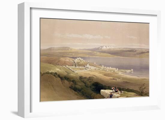 City of Tiberias on the Sea of Galilee, April 22nd 1839, Plate 38 from Volume I of "The Holy Land"-David Roberts-Framed Giclee Print