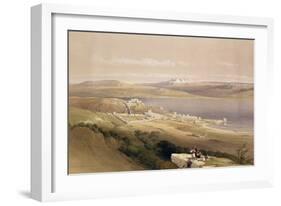 City of Tiberias on the Sea of Galilee, April 22nd 1839, Plate 38 from Volume I of "The Holy Land"-David Roberts-Framed Giclee Print