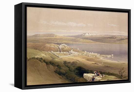 City of Tiberias on the Sea of Galilee, April 22nd 1839, Plate 38 from Volume I of "The Holy Land"-David Roberts-Framed Stretched Canvas