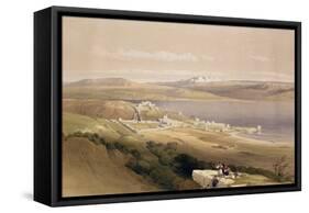 City of Tiberias on the Sea of Galilee, April 22nd 1839, Plate 38 from Volume I of "The Holy Land"-David Roberts-Framed Stretched Canvas