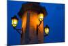 City of Valencia Night Bridge Puente Del Mar Streetlights Column Detail-holbox-Mounted Photographic Print