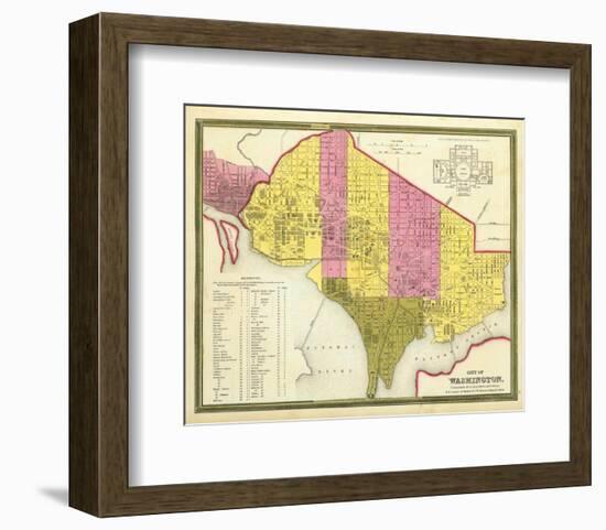 City of Washington, D.C., c.1846-Samuel Augustus Mitchell-Framed Art Print