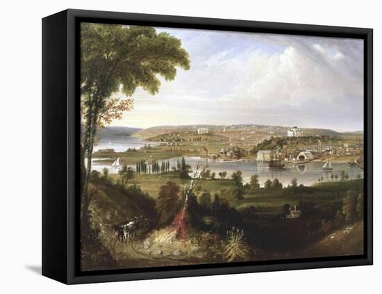 City of Washington, Dc from Beyond the Navy Yard-George Cooke-Framed Stretched Canvas