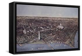 City of Washington (Looking North, 1892)-Currier & Ives-Framed Stretched Canvas